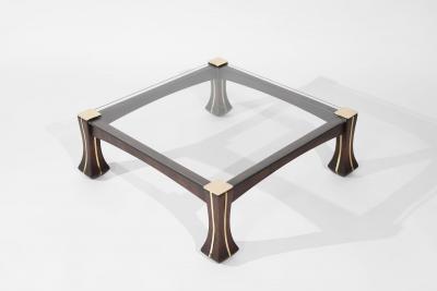 Luciano Frigerio Luciano Frigerio Mahogany and Brass Ussaro Coffee Table C 1970s