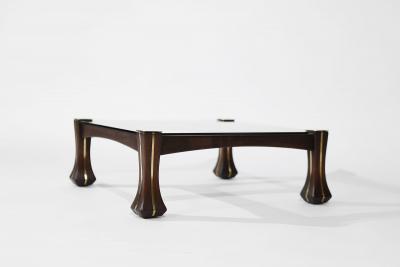 Luciano Frigerio Luciano Frigerio Mahogany and Brass Ussaro Coffee Table C 1970s