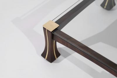 Luciano Frigerio Luciano Frigerio Mahogany and Brass Ussaro Coffee Table C 1970s