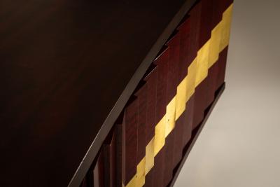 Luciano Frigerio Luciano Frigerio Romanus Credenza in Myrtle Wood Brass Italy 1970s