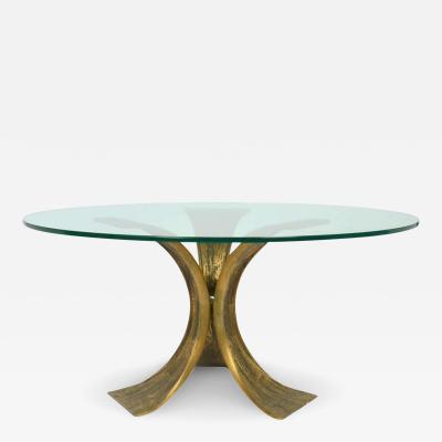Luciano Frigerio Luciano Frigerio Sculptural Round Bronze and Glass Coffee Table Italy