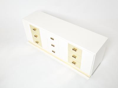 Luciano Frigerio Luciano Frigerio off white lacquered brass commode chest 1970s