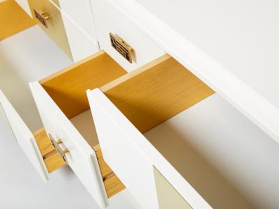 Luciano Frigerio Luciano Frigerio off white lacquered brass commode chest 1970s