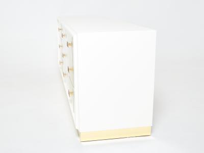 Luciano Frigerio Luciano Frigerio off white lacquered brass commode chest 1970s