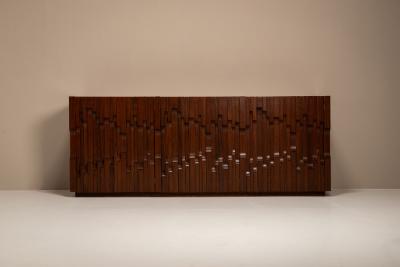 Luciano Frigerio Norman Sideboard in Walnut by Luciano Frigerio Italy 1970s