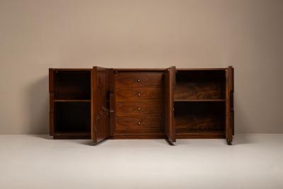 Luciano Frigerio Norman Sideboard in Walnut by Luciano Frigerio Italy 1970s