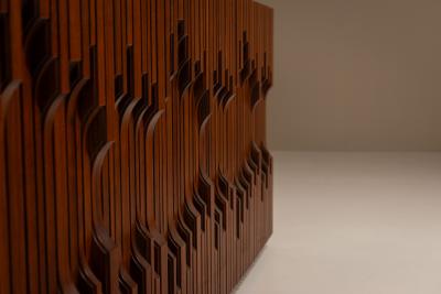 Luciano Frigerio Norman Sideboard in Walnut by Luciano Frigerio Italy 1970s