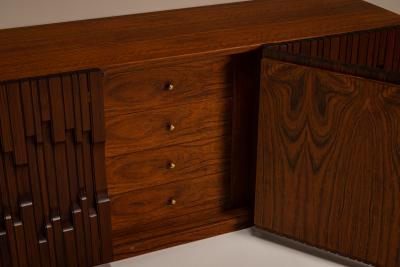 Luciano Frigerio Norman Sideboard in Walnut by Luciano Frigerio Italy 1970s