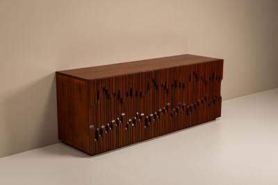 Luciano Frigerio Norman Sideboard in Walnut by Luciano Frigerio Italy 1970s