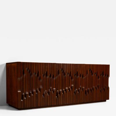 Luciano Frigerio Norman Sideboard in Walnut by Luciano Frigerio Italy 1970s