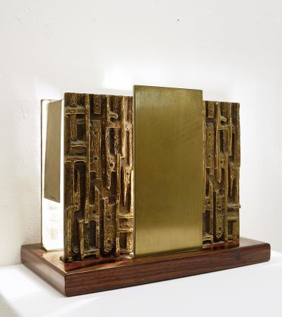 Luciano Frigerio Pair of Italian Bronze Table Lamps by Luciano Frigerio