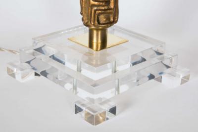 Luciano Frigerio Pair of bronze table lamps