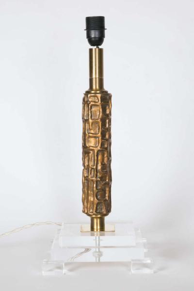 Luciano Frigerio Pair of bronze table lamps