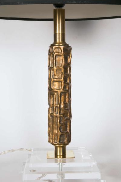 Luciano Frigerio Pair of bronze table lamps