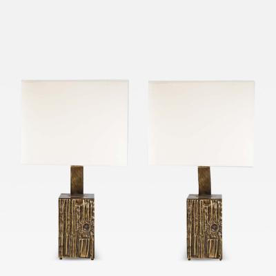 Luciano Frigerio Pair of brutalist table lamps designed by Luciano Frigerio