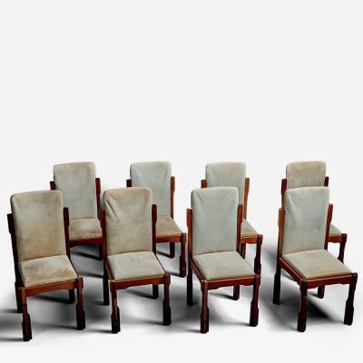 Luciano Frigerio Set of 8 Brutalist Dining Chairs Chairs by Luciano Frigerio