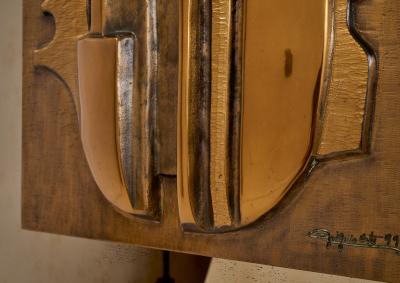 Luciano Frigerio Square Sculptural Mirror by Frigerio Italy 1990s