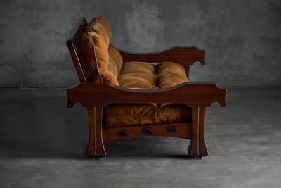 Luciano Frigerio Three Seat Sofa by Luciano Frigerio for Frigerio di Desio Italy 1970s
