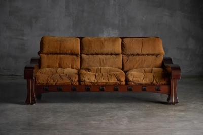 Luciano Frigerio Three Seat Sofa by Luciano Frigerio for Frigerio di Desio Italy 1970s