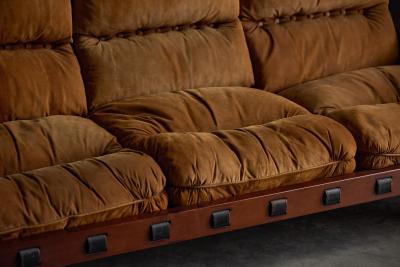 Luciano Frigerio Three Seat Sofa by Luciano Frigerio for Frigerio di Desio Italy 1970s