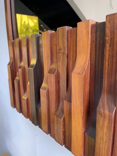 Luciano Frigerio Wood Mirror by Luciano Frigerio Italy 1970s