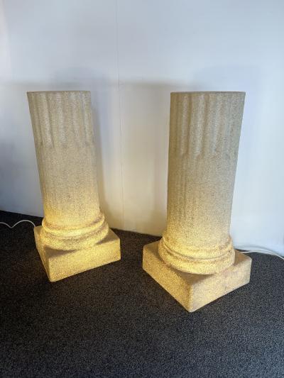 Luciano Sartini Pair of Column Floor Lamps by Luciano Sartini for Singleton Italy 1970s