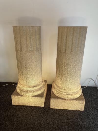 Luciano Sartini Pair of Column Floor Lamps by Luciano Sartini for Singleton Italy 1970s