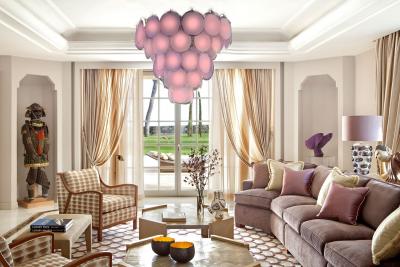 Luciano Vistosi Pink Murano Glass Disc Chandelier Italy 1970s