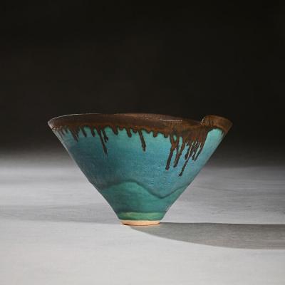 Lucie Rie A FINE DAME LUCIE RIE TURQUOISE BLUE STONEWARE BOWL