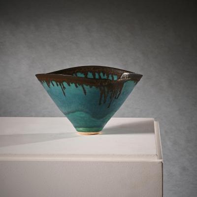 Lucie Rie A FINE DAME LUCIE RIE TURQUOISE BLUE STONEWARE BOWL