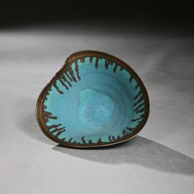 Lucie Rie A FINE DAME LUCIE RIE TURQUOISE BLUE STONEWARE BOWL