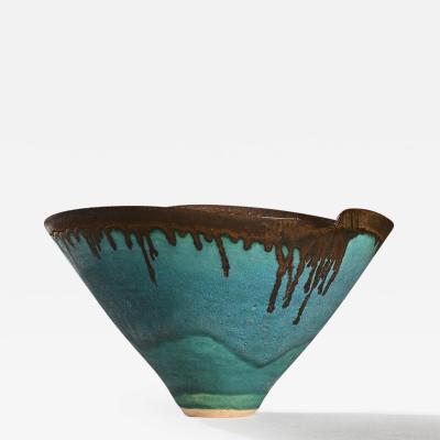 Lucie Rie A FINE DAME LUCIE RIE TURQUOISE BLUE STONEWARE BOWL