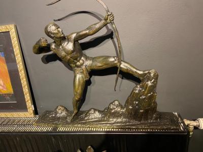 Lucien Gibert Lucien Gibert Bronze Statue The Archer French Art Deco Sculpture