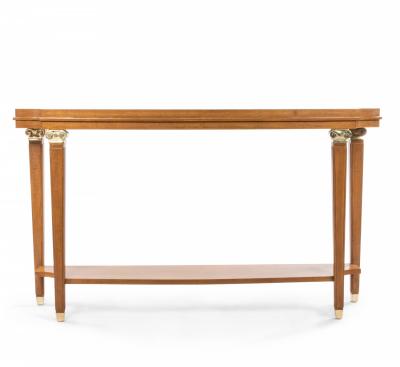 Lucien Rollin Customizable French Mid Century Sycamore Console Table