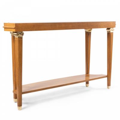 Lucien Rollin Customizable French Mid Century Sycamore Console Table