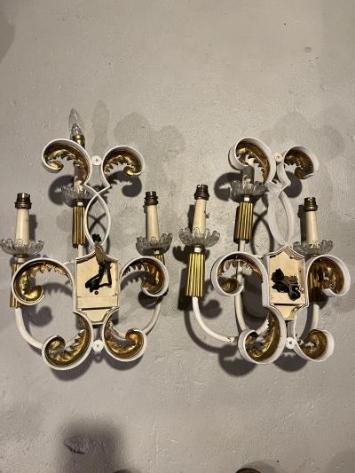 Lucien Rollin Lucien Rollin Gilt Sconces
