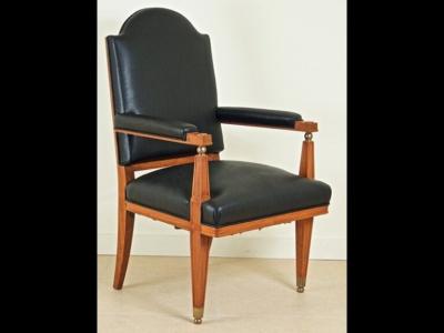 Lucien Rollin Lucien Rollin three armchairs in satinwood and bronze
