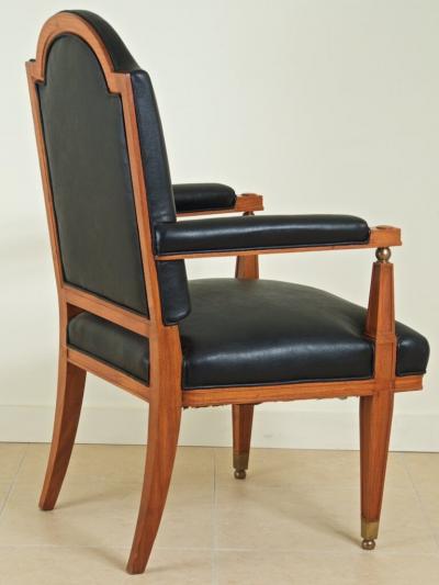 Lucien Rollin Lucien Rollin three armchairs in satinwood and bronze