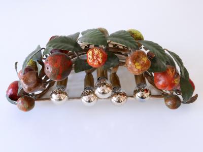 Lucienne Monique Large Mid Century Modern Sconce Fruit Basket by Lucienne Monique Italy 1960s