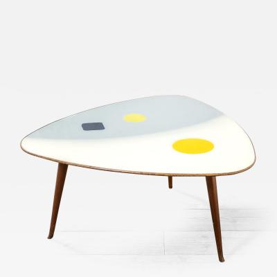 Lucio Fontana Lucio Fontana Low Table with Backpainted Glass for Osvaldo Borsani