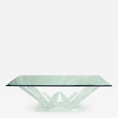 Lucite Glacier Iceberg Sculptural Coffee Cocktail Table Glass Top