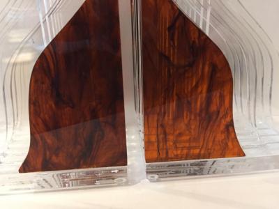 Lucite Tortoise Celluloid Streamline Book Ends