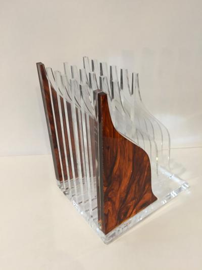 Lucite Tortoise Celluloid Streamline Book Ends