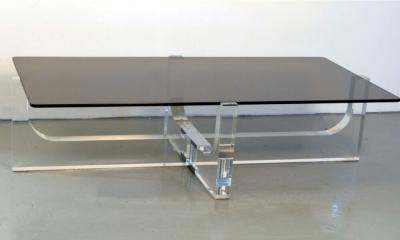 Lucite and Glass Coffee Table