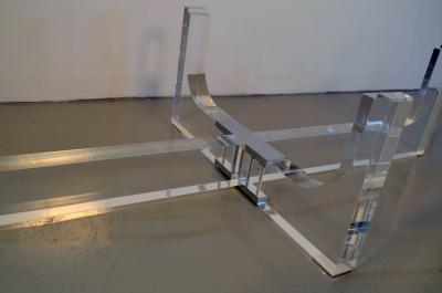 Lucite and Glass Coffee Table
