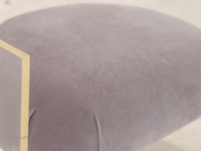 Lucite and Velvet Barrel Back Chair