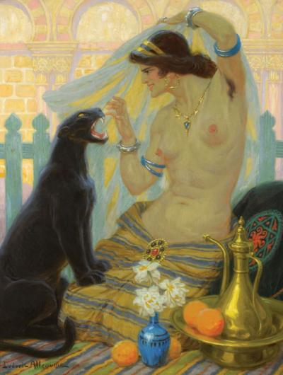 Ludovic Alleaume Oriental taming a panther