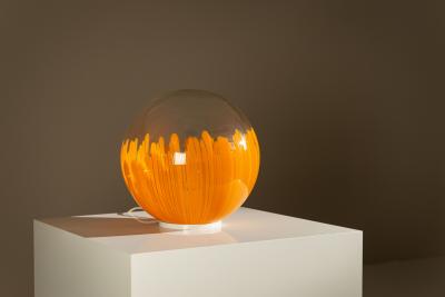 Ludovico Diaz de Santillana Lamp 831 in Orange by Ludovico Diaz de Santillana for Venini Italy 1960s