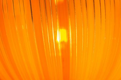 Ludovico Diaz de Santillana Lamp 831 in Orange by Ludovico Diaz de Santillana for Venini Italy 1960s