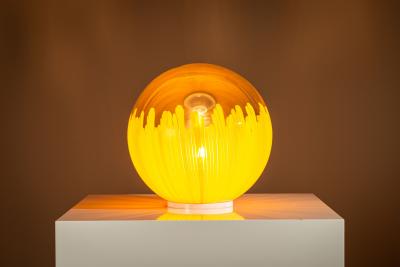 Ludovico Diaz de Santillana Lamp 831 in Orange by Ludovico Diaz de Santillana for Venini Italy 1960s